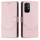 For Redmi Note 11S 5G Honeycomb Embossing RFID Leather Phone Case(Pink) - 2