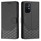 For Redmi Note 11S 5G Honeycomb Embossing RFID Leather Phone Case(Black) - 2