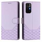 For Redmi Note 11S 5G Honeycomb Embossing RFID Leather Phone Case(Light Purple) - 2