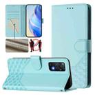 For Redmi Note 11 Pro 5G / 4G Global Honeycomb Embossing RFID Leather Phone Case(Mint Green) - 1