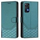 For Redmi Note 12 Pro 4G Global Honeycomb Embossing RFID Leather Phone Case(Peacock Green) - 2