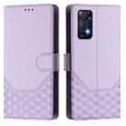 For Redmi Note 12 Pro 4G Global Honeycomb Embossing RFID Leather Phone Case(Light Purple) - 2