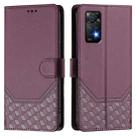 For Redmi Note 12 Pro 4G Global Honeycomb Embossing RFID Leather Phone Case(Violet) - 2