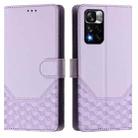 For Redmi Note 11 Pro+ 5G Europe Honeycomb Embossing RFID Leather Phone Case(Light Purple) - 2