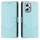 For Redmi K50i / Note 11T Pro+ 5G Honeycomb Embossing RFID Leather Phone Case(Mint Green) - 2