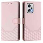 For Redmi K50i / Note 11T Pro+ 5G Honeycomb Embossing RFID Leather Phone Case(Pink) - 2