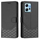 For Redmi Note 12 4G Global Honeycomb Embossing RFID Leather Phone Case(Black) - 2