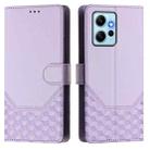 For Redmi Note 12 4G Global Honeycomb Embossing RFID Leather Phone Case(Light Purple) - 2