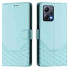 For Redmi Note 12 5G Global Honeycomb Embossing RFID Leather Phone Case(Mint Green) - 2