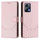 For Redmi Note 12 5G Global Honeycomb Embossing RFID Leather Phone Case(Pink) - 2