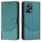 For Redmi Note 12 5G Global Honeycomb Embossing RFID Leather Phone Case(Peacock Green) - 2