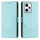 For Redmi Note 12 Pro Speed / 12 Pro 5G Honeycomb Embossing RFID Leather Phone Case(Mint Green) - 2