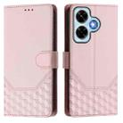 For Redmi Note 13 4G Global Honeycomb Embossing RFID Leather Phone Case(Pink) - 2