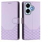For Redmi Note 13 4G Global Honeycomb Embossing RFID Leather Phone Case(Light Purple) - 2