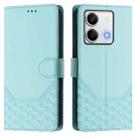 For Redmi Note 13 5G Global Honeycomb Embossing RFID Leather Phone Case(Mint Green) - 2