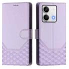 For Redmi Note 13 5G Global Honeycomb Embossing RFID Leather Phone Case(Light Purple) - 2