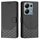 For Redmi Note 13 Pro 4G Global Honeycomb Embossing RFID Leather Phone Case(Black) - 2