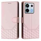 For Redmi Note 13 Pro 5G Global Honeycomb Embossing RFID Leather Phone Case(Pink) - 2