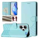 For Redmi Note 13 Pro+ 5G Global Honeycomb Embossing RFID Leather Phone Case(Mint Green) - 1