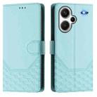 For Redmi Note 13 Pro+ 5G Global Honeycomb Embossing RFID Leather Phone Case(Mint Green) - 2