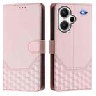 For Redmi Note 13 Pro+ 5G Global Honeycomb Embossing RFID Leather Phone Case(Pink) - 2