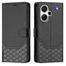 For Redmi Note 13 Pro+ 5G Global Honeycomb Embossing RFID Leather Phone Case(Black) - 2