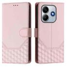 For Redmi Note 14 5G Honeycomb Embossing RFID Leather Phone Case(Pink) - 2