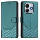 For Redmi Note 14 5G Honeycomb Embossing RFID Leather Phone Case(Peacock Green) - 2