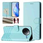 For Redmi K80 5G / K80 Pro 5G Honeycomb Embossing RFID Leather Phone Case(Mint Green) - 1