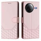 For Redmi K80 5G / K80 Pro 5G Honeycomb Embossing RFID Leather Phone Case(Pink) - 2