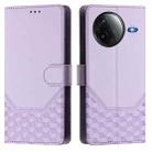 For Redmi K80 5G / K80 Pro 5G Honeycomb Embossing RFID Leather Phone Case(Light Purple) - 2