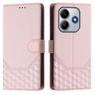 For Redmi Note 14 4G 163.25mm Honeycomb Embossing RFID Leather Phone Case(Pink) - 2