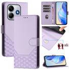 For Redmi Note 14 4G 163.25mm Honeycomb Embossing RFID Leather Phone Case(Light Purple) - 1