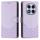 For Redmi Note 14 Pro 4G Honeycomb Embossing RFID Leather Phone Case(Light Purple) - 2