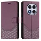 For Redmi Note 14 Pro 4G Honeycomb Embossing RFID Leather Phone Case(Violet) - 2
