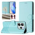 For Redmi Note 14 4G 164.84mm EU Version Honeycomb Embossing RFID Leather Phone Case(Mint Green) - 1