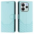 For Redmi Note 14 4G 164.84mm EU Version Honeycomb Embossing RFID Leather Phone Case(Mint Green) - 2