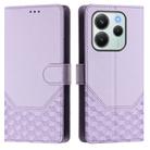 For Redmi Note 14 4G 164.84mm EU Version Honeycomb Embossing RFID Leather Phone Case(Light Purple) - 2
