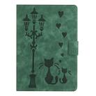 For Samsung Galaxy Tab A7 Lite Embossed Couple Cat Smart Tablet Leather Case(Green) - 3