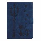 For Samsung Galaxy Tab A9 Embossed Couple Cat Smart Tablet Leather Case(Blue) - 3
