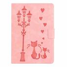 For Samsung Galaxy Tab A9 Embossed Couple Cat Smart Tablet Leather Case(Pink) - 3