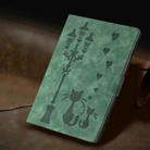 For Samsung Galaxy Tab A9+ Embossed Couple Cat Smart Tablet Leather Case(Green) - 2
