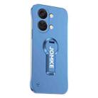 For OnePlus Ace 2V Baking Varnish 360 Rotate Holder No Frame PC Phone Case(Blue) - 1