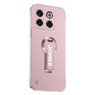 For OnePlus Ace Pro Baking Varnish 360 Rotate Holder No Frame PC Phone Case(Pink) - 1