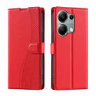 For Xiaomi Poco M6 Pro 4G Voltage Ultra-thin Dot Leather Phone Case(Red) - 1