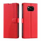 For Xiaomi Poco X3 / X3 Pro / X3 NFC Voltage Ultra-thin Dot Leather Phone Case(Red) - 1