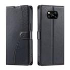 For Xiaomi Poco X3 / X3 Pro / X3 NFC Voltage Ultra-thin Dot Leather Phone Case(Black) - 1