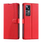 For Xiaomi 12T / 12T Pro Voltage Ultra-thin Dot Leather Phone Case(Red) - 1