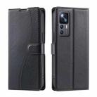 For Xiaomi 12T / 12T Pro Voltage Ultra-thin Dot Leather Phone Case(Black) - 1