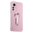 For Xiaomi 12 Pro Baking Varnish 360 Rotate Holder No Frame PC Phone Case(Pink) - 1